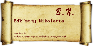 Básthy Nikoletta névjegykártya