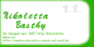 nikoletta basthy business card